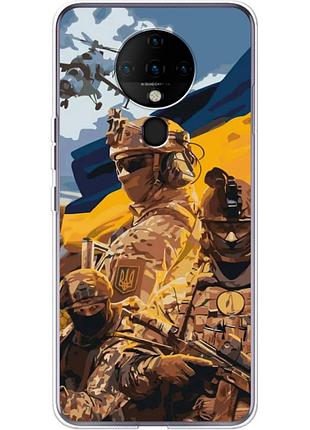 Чехол силиконовый с картинкой на tecno spark 6 (патриотический, воины всу)