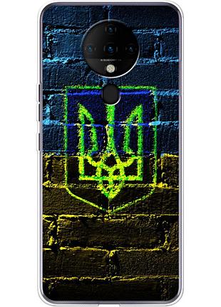 Чехол силиконовый с картинкой на tecno spark 6 (патриотический, герб украины)