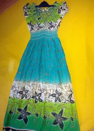 Нове довге віскозне плаття ,44-48р.,пог до 54см