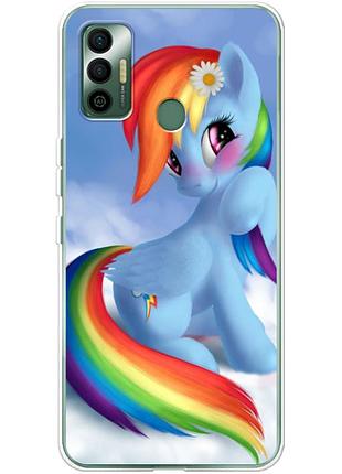 Чехол силиконовый с картинкой на tecno spark 7 (литл пони, my little pony)