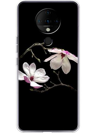 Чехол силиконовый с картинкой на tecno spark 6 (цветок, монголия)