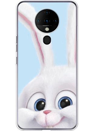 Чехол силиконовый с картинкой на tecno spark 6 (кролик снежок)