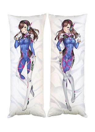 Подушка дакімакура d.va овервотч overwatch декоративна ростова подушка для обіймання двостороння