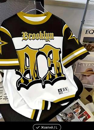 Чоловіча футболка "brooklyn ac" у спортивному стилі (чорна, l)