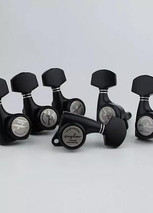 Колки machine heads guyker 6r pro локовые для электрогитары fender yamaha cort ibanez гитари черные усиленные