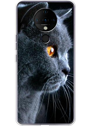 Чохол силіконовий з картинкою на tecno spark 6 (британський кіт)