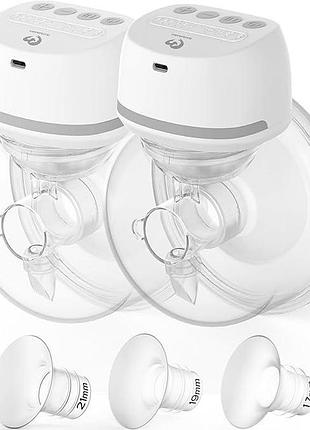 Подвійний бездротовий молоковідсмоктувач bellababy hands free, 4 режими, 2 шт. у комплекті