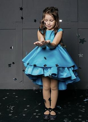 Блакитна пишна святкова сукня для дівчинки