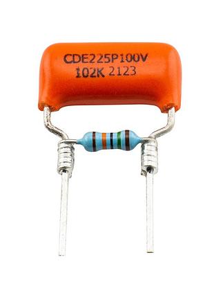 Конденсатор cde 225p 100v с резистором для гитары электрогитары на потенциометр