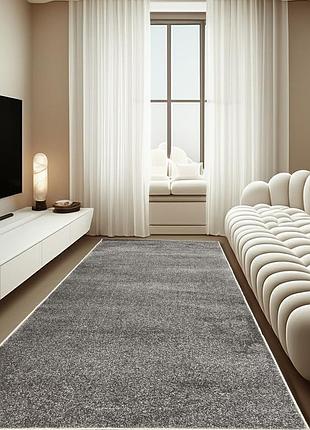Ковер 0.8 х 1.5 м серо - бежевый soft shine gray+beige 00000a