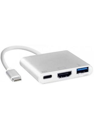 Адаптер usb 3.1 type-c to hdmi pd usb3.0 конвертер перетворювач перехідник