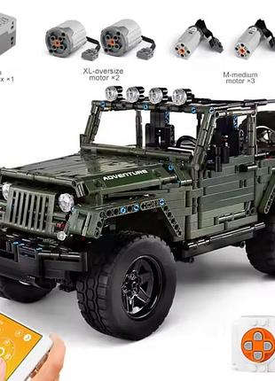 Конструктор jeep wrangler авто на радіокеруванні mould king автомобіль джип lego машина лего для хлопчиків 2096 деталей technic