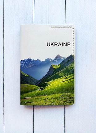 Кожаная обложка на паспорт книжку :: белая молочная (принт 409)
