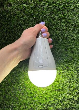 Аварійна лампочка е27 цокольна led з акумуляторами 2x18650, 20w світлодіодна автономна лампа bvs