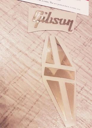 Логотип деколь gibson custom лого наклейка для электрогитары les paul lp голд
