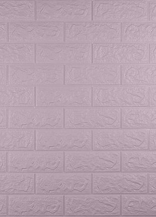 Самоклеящаяся 3d панель под однотонный кирпич 700x770x5мм (каталог оттенков) светло-фиолетовый