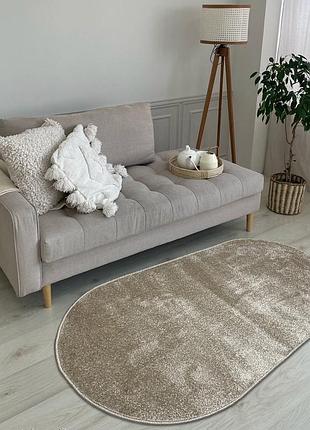 Килим овальний 1.0 х 2.0 м світло - бежевий soft shine l.beige 00000a