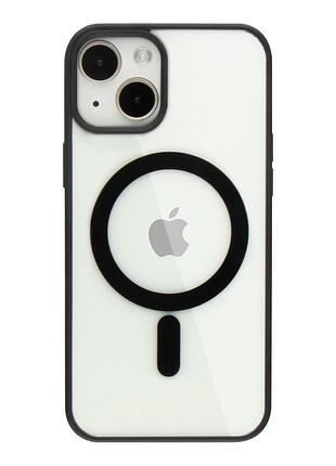 Прозрачный чехол для iphone 13 с magsafe color черный (tpu+pc)