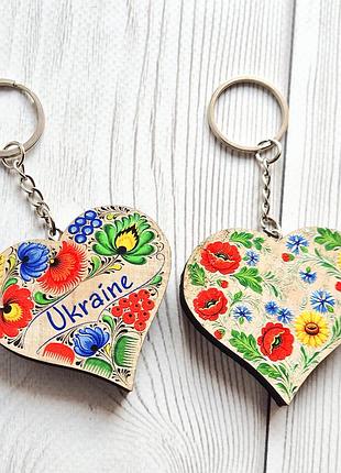 Брелок сердечко ukraine (принт b_002)