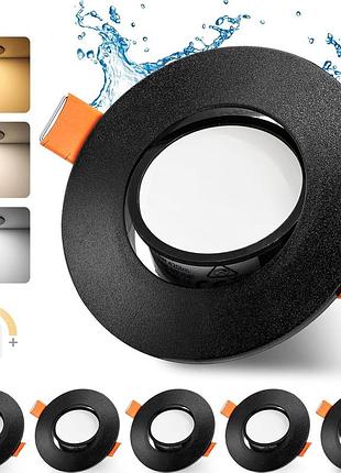Geyoulux встроенный светодиодный прожектор 230 в 4,9 вт ip44 прожектор для ванной комнаты 68-80 мм поворотный на 45° (6 шт.)
