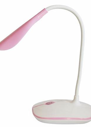 Аккумуляторная настольная led лампа jx-880 c usb зарядкой розовый