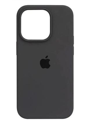 Силіконовий чохол для iphone 16 pro з закритим низом silicone case сірий pebble 15 (бампер)