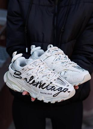 Balenciaga track signature sneaker white black