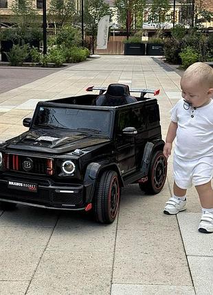 Дитячий електромобіль на акумуляторі джип mercedes brabus m 6257 на радіокеруванні для дітей 3-8 років чорний