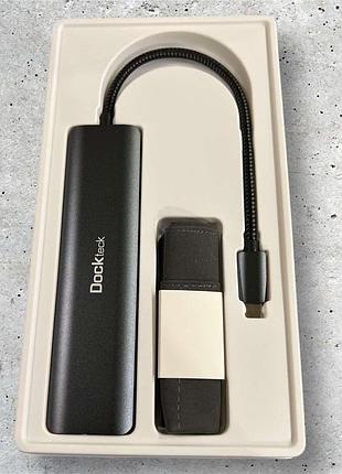 Концентратор usb хаб адаптер dockteck 7-в-1 hdmi 4k rj45 100 вт