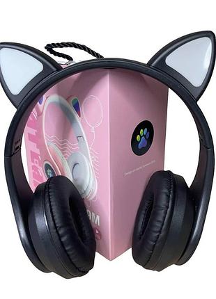 Навушники дитячі cat ear в39м з радіо і блютуз чорні