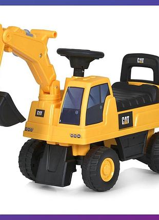 Дитяча каталка-толокар екскаватор з ковшем bambi m 6022-5 музика жовтий