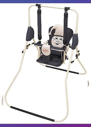 Дитяча гойдалка підлогова babyroom casper гойдалка для дитини в будинку графіт бежевий