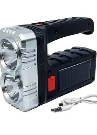Фонарь torch bl-7702b-cob с солнечной панелью