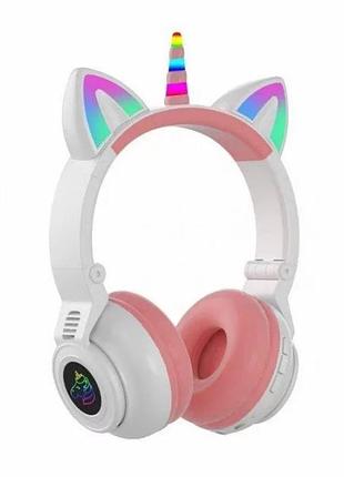 Детские беспроводные наушники единорог cat stn-27 led bluetooth наушники с кошачьими ушками и подсветкой