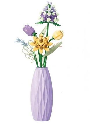 Интерьерный конструктор embrace серия flowers for mom цветы в стильной фиолетовой вазе