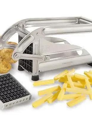 Ручная картофелерезка металлическая машинка potato chipper для нарезки картофеля фри un12-15