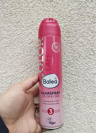 Лак для окрашенных волос balea haarspray color & care 300 мл - сильная фиксация 48 ч, уф-защита