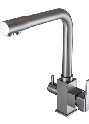 Смеситель для кухни под осмос globus lux lazer gllr-0100-8-ststeel
