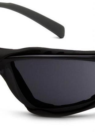 Очки защитные с уплотнителем pyramex proximity (dark gray) anti-fog, чёрные кат.4