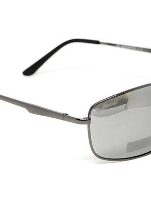 Очки поляризационные bluwater navigator-3 gun metal polarized (flash mirror), серые зеркальные в тёмной металлической оправе