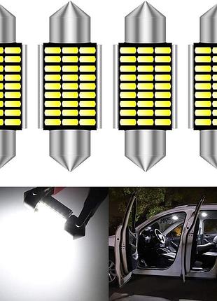 Светодиодные лампы festoon c5w 36 мм katur 4 шт | 6000k белый свет | canbus