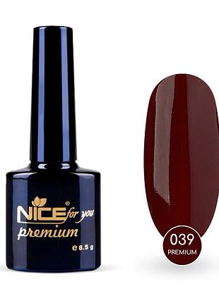 Гель-лак nice for you premium №039 бордовий 8.5 г