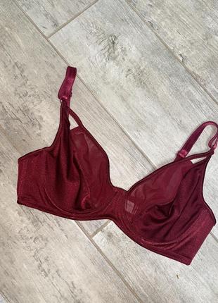 Бордовый гладкий бюстгальтер,сетка(08)