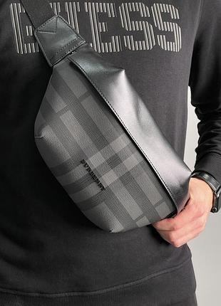 Бананка burberry cason belt bag charcoal