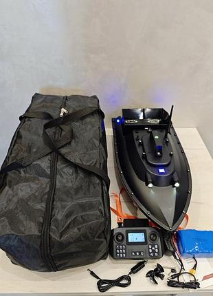 Короповий кораблик для риболовлі flytec d12 однобункерний 12v 28000mah