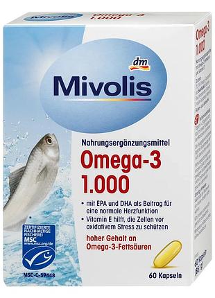 Біологічно активна добавка mivolis omega 3 1000 мг, 60 шт , від dm