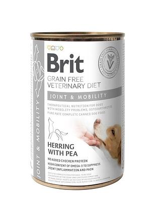 Влажный корм brit grain free veterinary diets joint and mobility для взрослых собак для поддержания здоровья я суставов с сельди