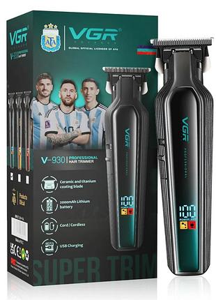 Триммер бороды и усов vgr v-930 зелёный