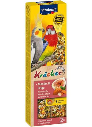 Лакомство vitakraft kracker original almonds and fig крекер для крупных австралийских попугаев фруктовый 2 шт/уп
