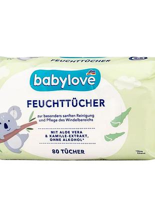 Влажные салфетки babylove feuchttucher, 80 шт от dm (германия)